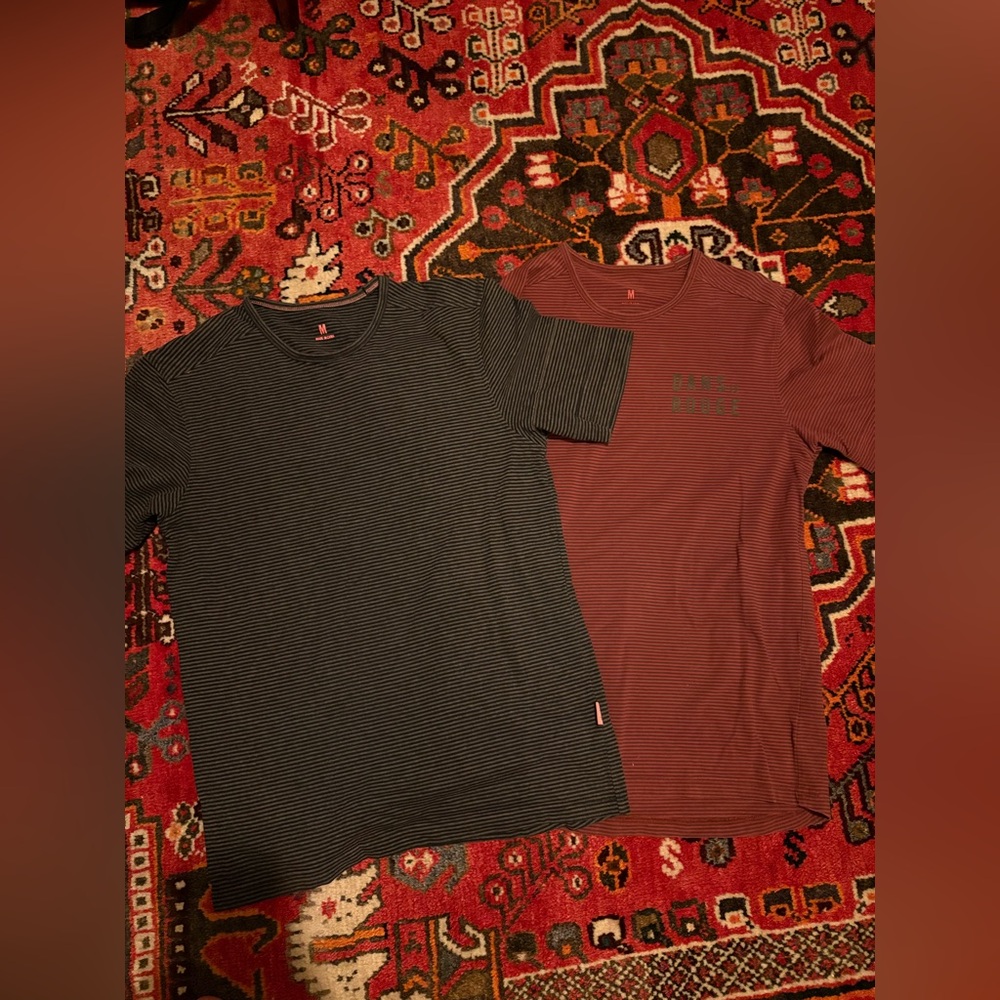 Rapha Men's Striped T-Shirt Set - Black and Red size medium